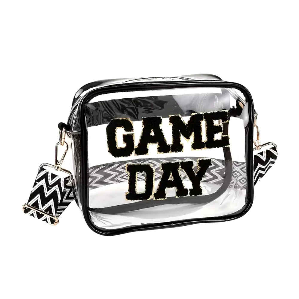 Game Day Stadium Clear Bag Purse~Black